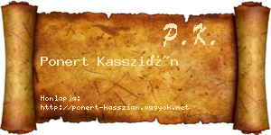Ponert Kasszián névjegykártya